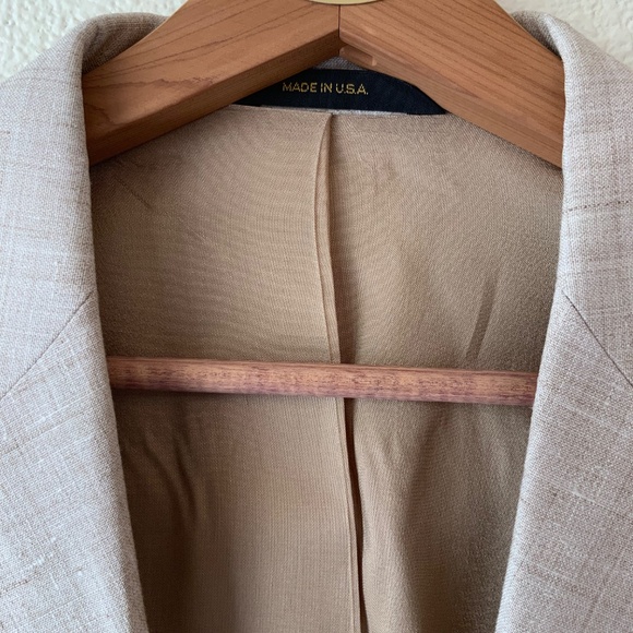 VINTAGE! LIKE NEW! Reed St James Mens Linen Blend Blazer - Picture 3 of 12